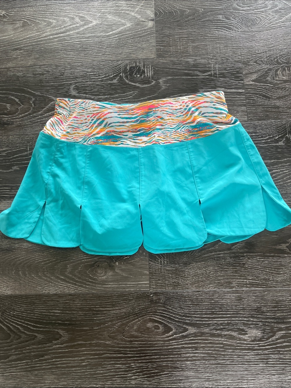 Fila Turquoise Tennis Skirt with Multicolor Waistband